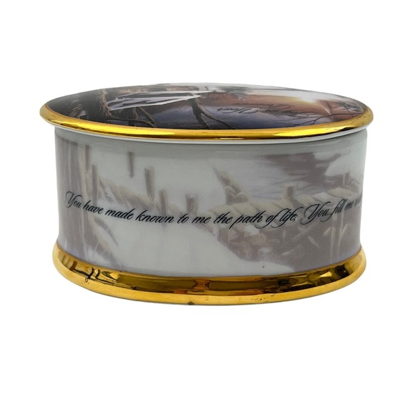 Joy in Your Presence Christmas Glow by Ron Iverson Candle Trinket Box w Lid - Picture 6 of 9